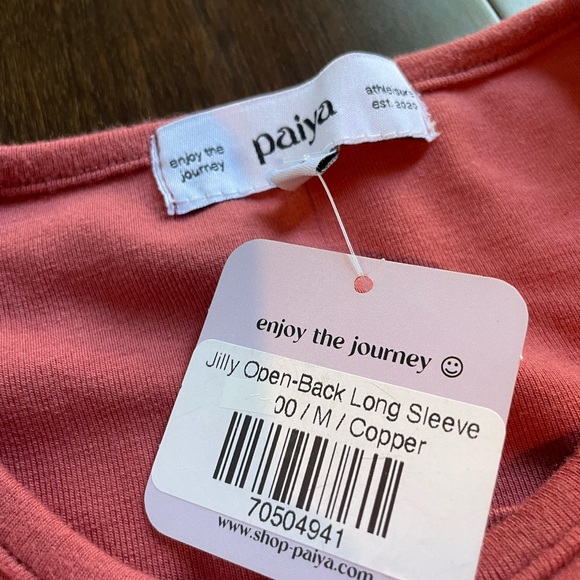 NWT paiya long sleeve crop top open back size M - Picture 5 of 6